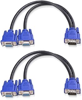 Cable Matters 2-Pack VGA Splitter Cable (VGA Y Cable) for Screen Duplication