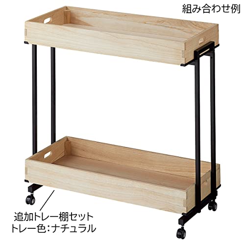 店舗什器　木製ワゴン 什器セットまるごと購入】木製トレー棚付きワゴン WH 3段セット〔スト