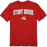 LOGOVISION Stony Brook University One Color Arched Unisex Adult T Shirt, Red, Large