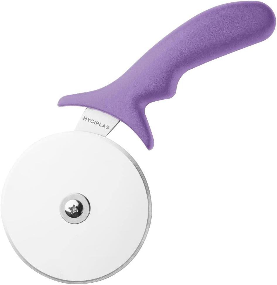 Hygiplas Pizza Wheel in Purple 4 Inches - Dishwasher Safe, Sturdy, Sharp Blade, Durable Commercial Kitchen Restaurant Café Pizzeria Pizza Cutter