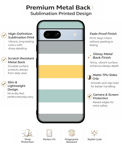 Image of Line Texture Design Premium 2D Printed Metal Back Case Cover for Google Pixel 7A 5G