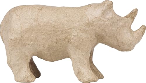 décopatch Nashorn Pappmaché 5x7x13 cm Tierfigur Bastelform DIY Deko Ganzjährig