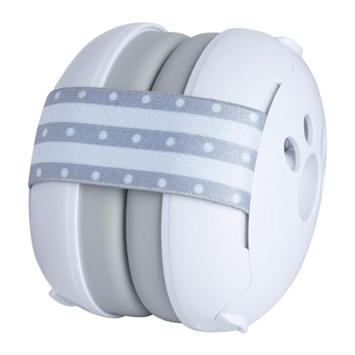 GXMRHWY Head Mounted Baby Noise Reduction Earmuffs for Babies 0-36 Months, 360° All-round Sound Insulation Protection Ear Health (White)