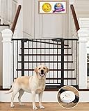 Cumbor 29.7-46' Baby Gate for Stairs, Mom's Choice Awards Winner-Auto Close Dog Gate for The House, Gifts for Mom, Easy Install Pressure Mounted Pet Gates for Doorways, Black