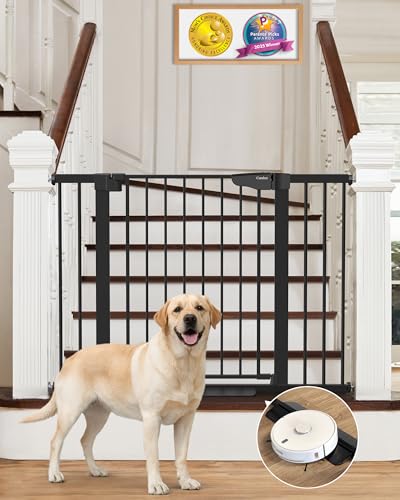 Image of Cumbor 29.7-46" Baby Gate for Stairs, Mom's Choice Awards Winner-Auto Close Dog Gate for The House, Gifts for Mom, Easy Install Pressure Mounted Pet Gates for Doorways, Black
