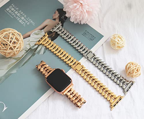 Kolgios Rosegold 38Mm40Mm41Mm Women Stylish Smartwatch Band Compatible For Apple Watch Series 8/7/Se/6/5/4, Charms Girl Adjustable Fancy Bracelet For Iwatch 8/7 #TOP3