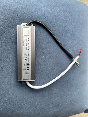 Image of IP67 Waterproof Power Supply 12V 5A 60W LED Driver Transformer Adapter 100V-265V AC to 12V 5Amp Output Without Plug for LED Light, Camera, Computer Project, Outdoor Light