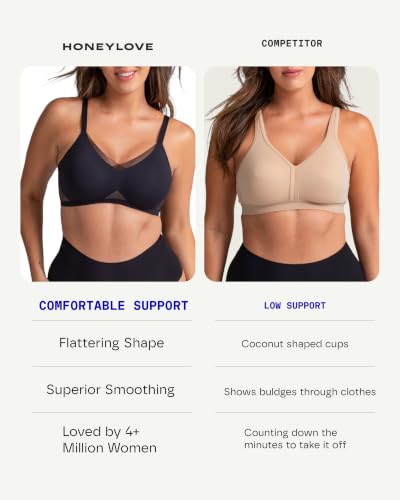 Image of HONEYLOVE Crossover Wireless Bra - Comfortable Support with No Underwire