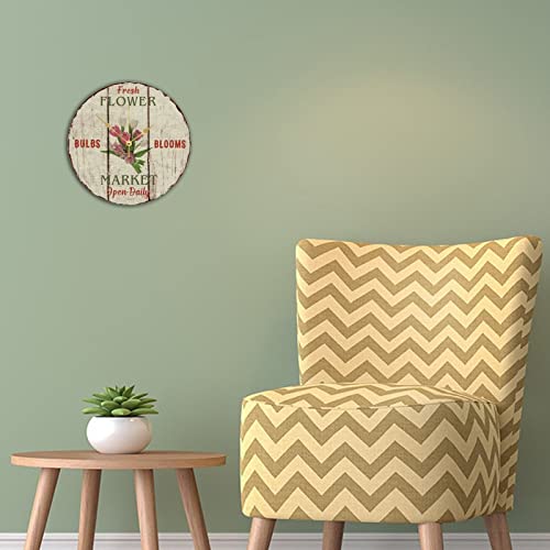 Horloge murale en bois tulipe 38 cm rétro et silencieuse pour chambre - 3