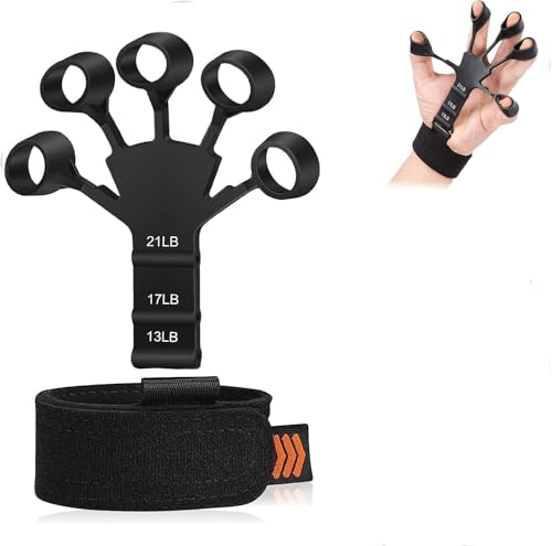 Finger Strengthener Extension Exerciser Stretcher, Strength Adjustment Finger Resistance Bands Used...