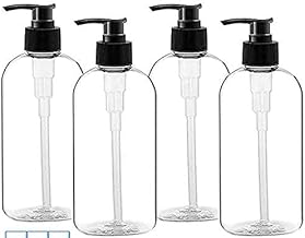 KWEL Pump Dispenser Empty Bottle Refillable for Multipurpose - 300 ML Pack 0f 4 - Black