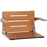 Seachrome Ducha cómoda, Asiento de Teca con Marco Plateado y Almohadillas