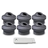 Aquamoto Grey 3/4" Directional Flow Eyeball Inlet Jet, Standard 1-1/2" Thread, Pack of 6 Fittings with Installation Tool