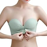 [APIKIE] ストラップレスブラ 紐なしブラ 【ジャンプでもズレ落ちず測定済・三重滑り止め】【体に苦しくない・美胸美背】 脇高 ノンワイヤー 高弾性 チューブトップ 柔らかい シームレス 結婚式 オフショル インナー ブラジャー 寄せ バストアップ (JP, アルファベット, L, グリーン)