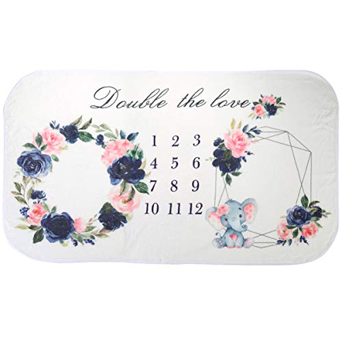 Image of Yinuoday Fleece Baby Monthly Milestone Blanket Twin Milestone Blanket Newborn Photography Background Baby, 160cm*90cm