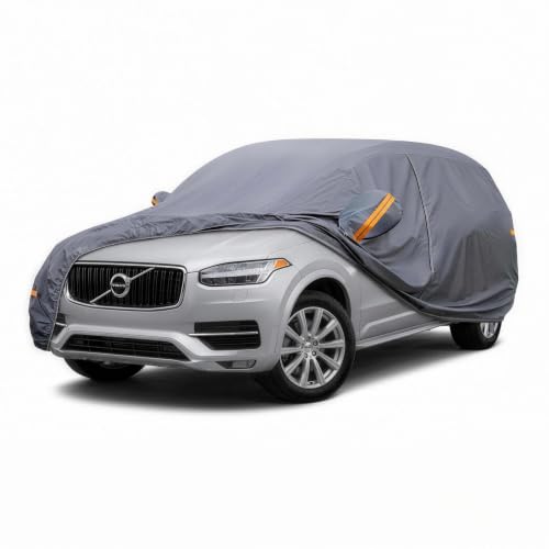 Image of Coverlex All-Weather Car Cover Custom Fit for Volvo XC90 2015-2026 | Waterproof, Heavy Duty, Cotton Liner, Paint Protection, Rain Snow UV Proof, Driver Door Zipper, Windproof Straps, Storage Bag