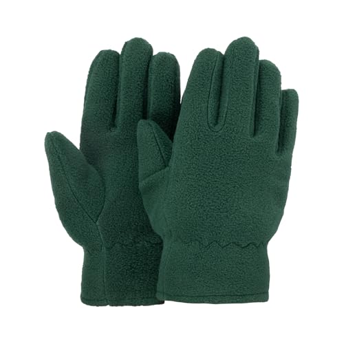 Adventure Togs Kids Gloves - Micro Fleece Thermal Material, Toddler, Unisex, Girls or Boys School Wear Bottle Green 2-4 Years