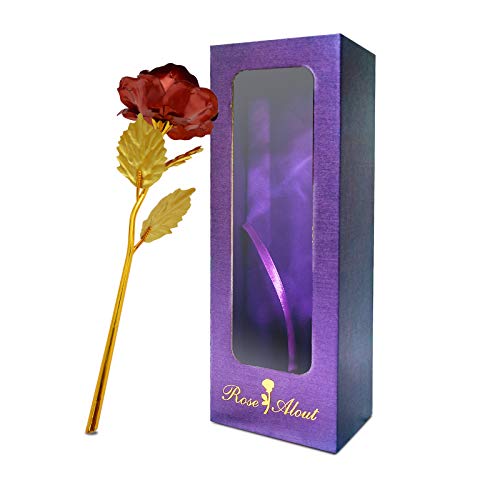 Geschenke für Mama, 24 K Gold Rose, einzigartige Geschenke für Freundin/Mutter/Frau, Valentinstag, Muttertag, Jubiläum, Weihnachten und Geburtstag der Freundin (rot) Cover