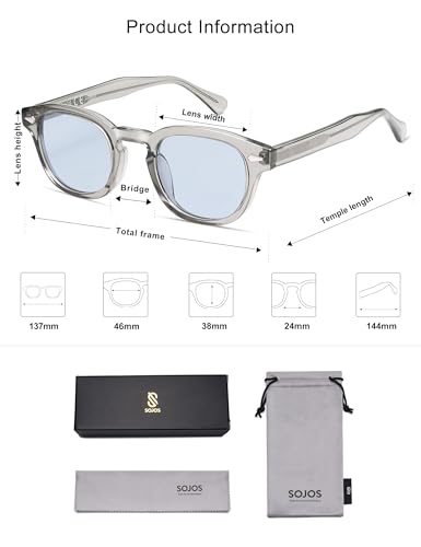Image of SOJOS Retro Small Round Sunglasses for Men Women Trendy Circle Style UV400 Lenses Unisex Sun Glasses SJ2251