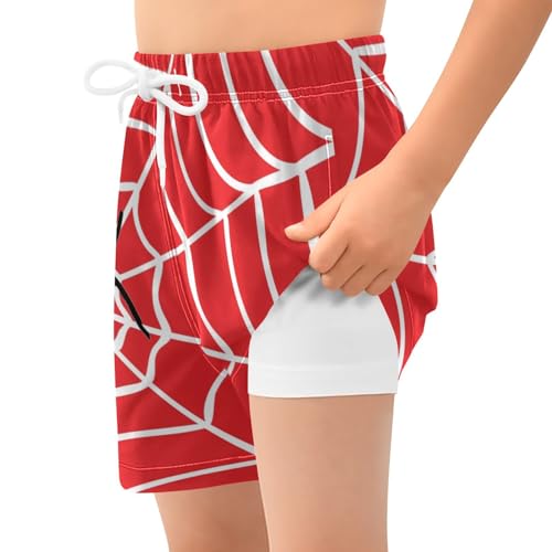 CaTaKu Boys Swim Trunks with Compression Liner Kids Swim Shorts Quick Dry Toddler Bathing Suit for Boys 4-13 Years2