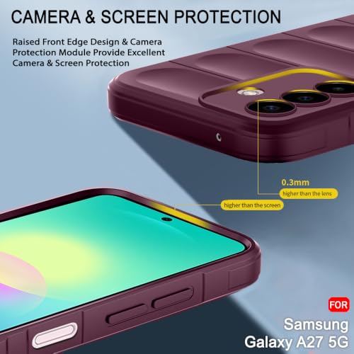 Image of TheGiftKart Liquid Silicon Back Cover Case for Samsung Galaxy A27 5G | Shockproof Military Grade Protection | Micro-Fibre Cloth On Inner Side | Anti-Slip Grip Back Cover Samsung A27 5G (TPU, Maroon)