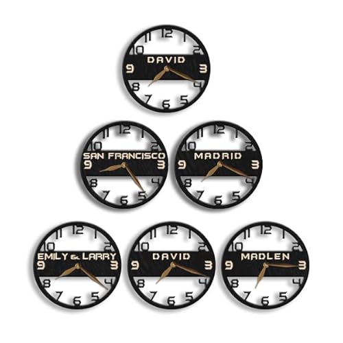monastar Time Zone Wall Clock, City/State/Country Name, World Time Office Clock, Family Time Zone Clock, Wall Art Décor