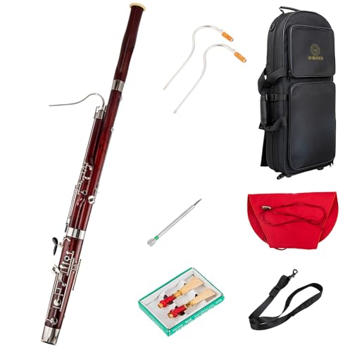 AUROSUS BNS-M Maple Wood Bassoon C Key Full German key system with silver plating whisper and lock key Woodwind Instrument with High grade Case Accessories for student to intermediate instrument