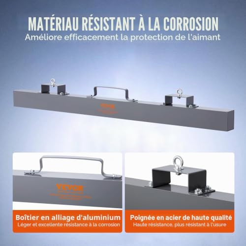 VEVOR Balai Magnétique Suspendu pour Chariot Élévateur Force de 42,2 kg Balayeuse Magnétique 1520x77x200 mm Outil de Ramassage Magnétique Antirouille pour Objets Métalliques Ferrailles Atelier Garage – vue 4