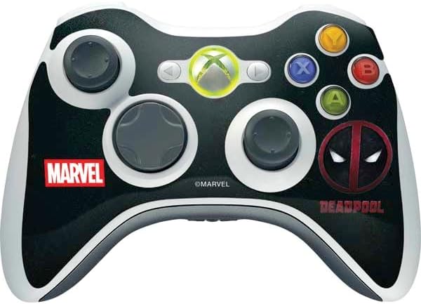 Skinit Decal Gaming Skin Compatible with Xbox 360 Wireless Controller - Officially Licensed Marvel Deadpool Legacy Deadpool Logo Design
