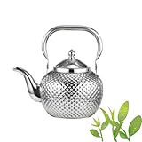 VIFERR Teiera da 1,2 l in acciaio inox martellato, bollitore multifunzione, bollitore sferico a induzione, teiera con filtro