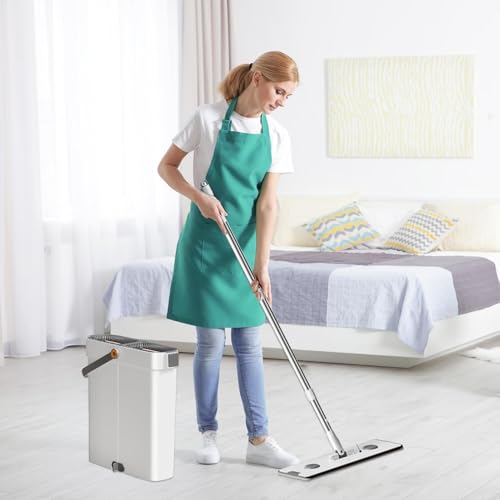 Evember Wischeimer mit Auswringer | Einstellbarer Bodenwischer und Eimer Set Mikrofaser Mops | Wet Dry Mop Eimer Reinigungssystem, Reinigung Mop Eimer Set für Boden, Wand, – Bild 3