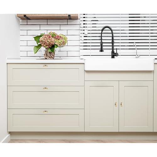 Image of Ravinte 30 Pack Cabinet Handles Champagne Bronze Cabinet Pulls Kitchen Cabinet Handles,Curved Drawer Pulls in 1-3 /4 Inch Length with Single Hole Arch Kitchen Cabinet Hardware