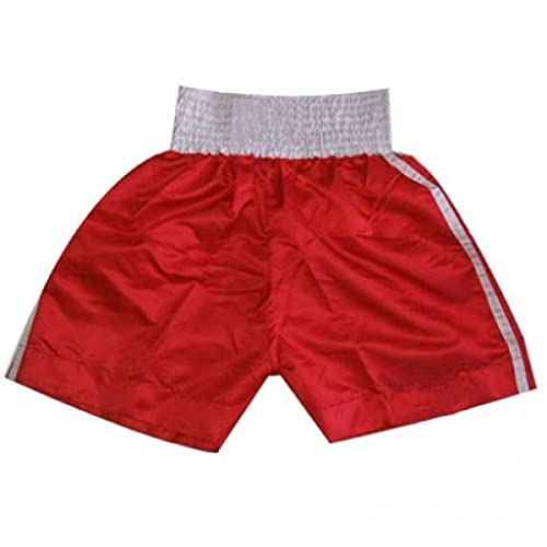 Ultimate - Classic Boxing Shorts - 100% Polyester - Elastic Waist - Boxing Mma Muay Thai (Red, Xxl) #TOP26