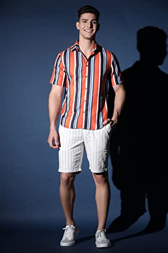 Image of DHRUVI TRENDZ Men's Rayon Regular Fit Casual Shirt | Stylish Printed Formal Shirts for Men | Short Sleeve Lightweight Summer Outfit | Soft Breathable Button-Down Summer & Casual Shirt's