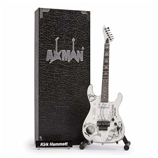 Kirk Hammett (Metallica): White Ouija - Réplica de guitarra en miniatura - Regalos musicales - Escala ornamental hecha a mano 1/4