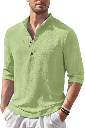 Image of Men's Regular Fit Solid Popcorn Full Sleeve Regular Fit Short Kurta | Solid Pattern Mandarin Collar Straight Kurta