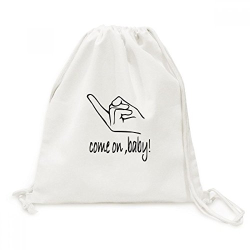 Toile Drawstring Backpack Noir Séduire sac de voyage compact contre l'encombrement