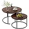 Round Coffee Table Nesting Tables ,Coffee Table For Living RoomSet Of 2 Modern Nesting Golden Frame Circular And Marble Pattern Wooden Accent Coffee Tables Metal Frame For Living (Color