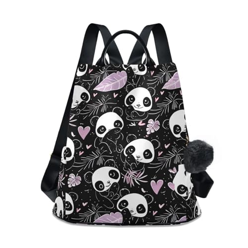 Sac à dos de voyage décontracté motif pandas pour femme