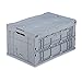 Produktbild Relaxdays Profi Transportbox stabil, Gewerbe, hochwertiger Kunststoff, Qualität, PP, Grau, 60 L, HxBxT 32,5x58,5x39,5cm