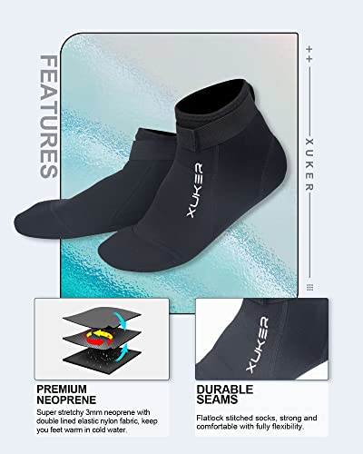 Image of XUKER 3mm Neoprene Water Socks for Beach Volleyball Sand Soccer Diving