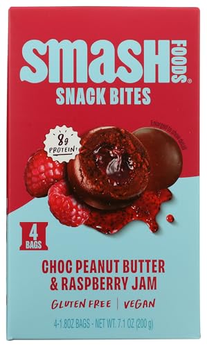 Smash Foods Chocolate PB Raspberry Bites Multipack, 7.1 Ounce