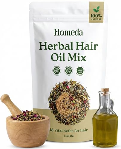 Homeda Premium Herbal Hair Oil Mix with 18 Ayurvedic Herbs