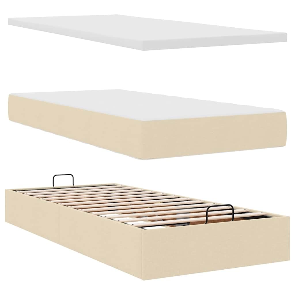 Letto contenitore con sollevamento idraulico a gas con materassi a molle