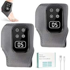 Fußmassagegerät, 2 Stück 3-In-1 Elektrische Fußmassageräte mit 5 Modi und 5 Wärmestufen, Kabelloses Foot Massager für Knöchel, Ferse, Sohle, Fußgewölbe, Ideal Geschenk für Eltern