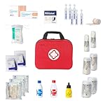 FERRETELIX® Botiquin neceser primeros auxilios con...: Productos fabricados en España Medias 25 cm x 20 cm x 8 cm Contiene productos indispensables para los primeros auxilios. Neceser rígido