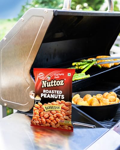 Image of Nuttoz Roasted Peanut Barbeque - Pack of 2 (140gm each) | Jumbo Roasted Moongfali | Non Fried Ready to Eat Healthy Snack | Crunchy Snack and Namkeen