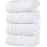 Hammam Linen White Hand Towels 4-Pack -16 x 29 Turkish Cotton Premium Quality Soft and Absorbent Sma