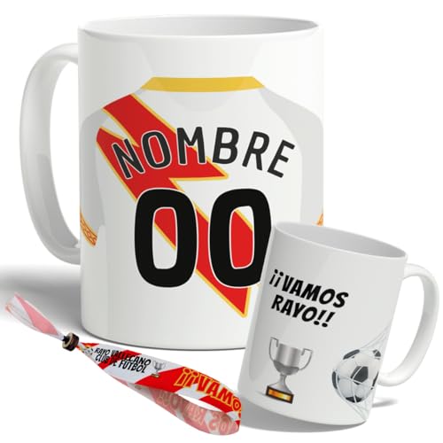 DEREGALOOS Taza Personalizada de Cerámica con Nombre y Número de