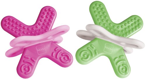 MAM 99969822 - Bite & Relax 4+, Phase 2, Beißring, Doppelpack, für Mädchen